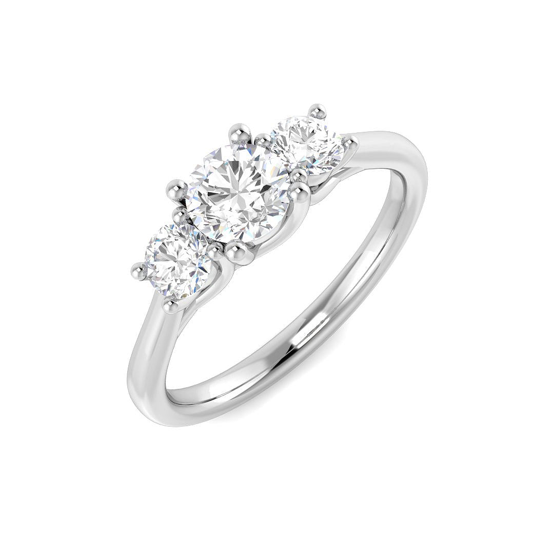 9ct White Gold Round Lab Grown Diamond Ring 1