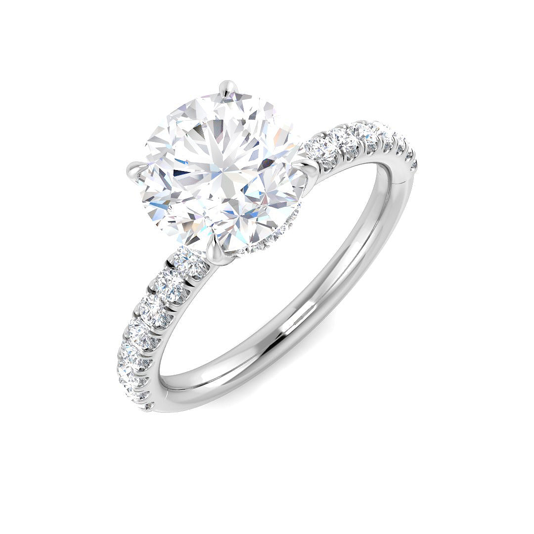 9ct White Gold Round Lab Grown Diamond Ring 1