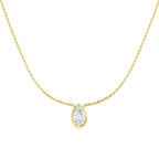 9ct Yellow Gold Pear Lab Grown Diamond Necklace 1