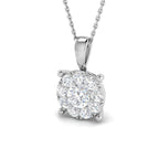 9ct White Gold Round Lab Grown Diamond Pendant 1
