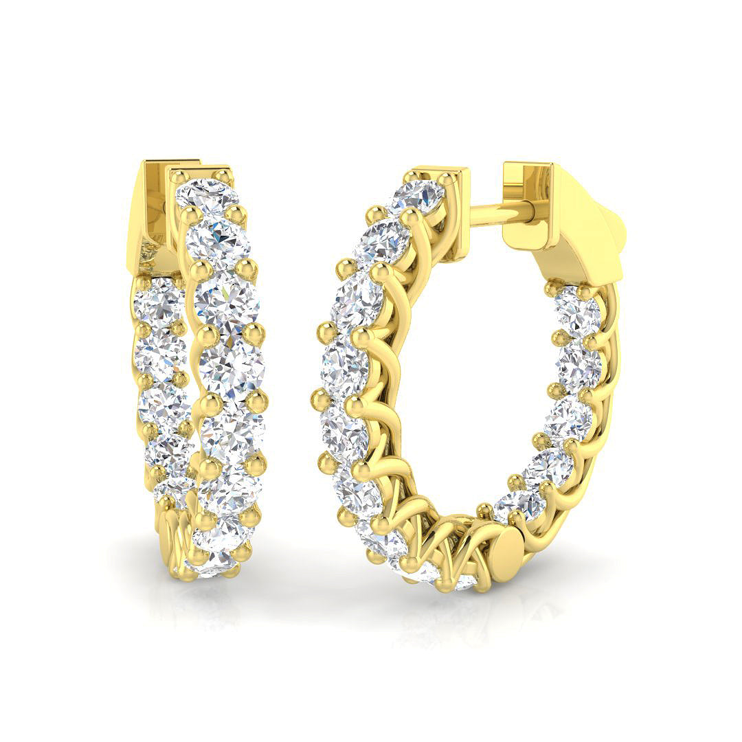 9ct Yellow Gold Round Lab Grown Diamond Earrings 1