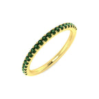 9ct Yellow Gold Round Green Diamond Ring 1