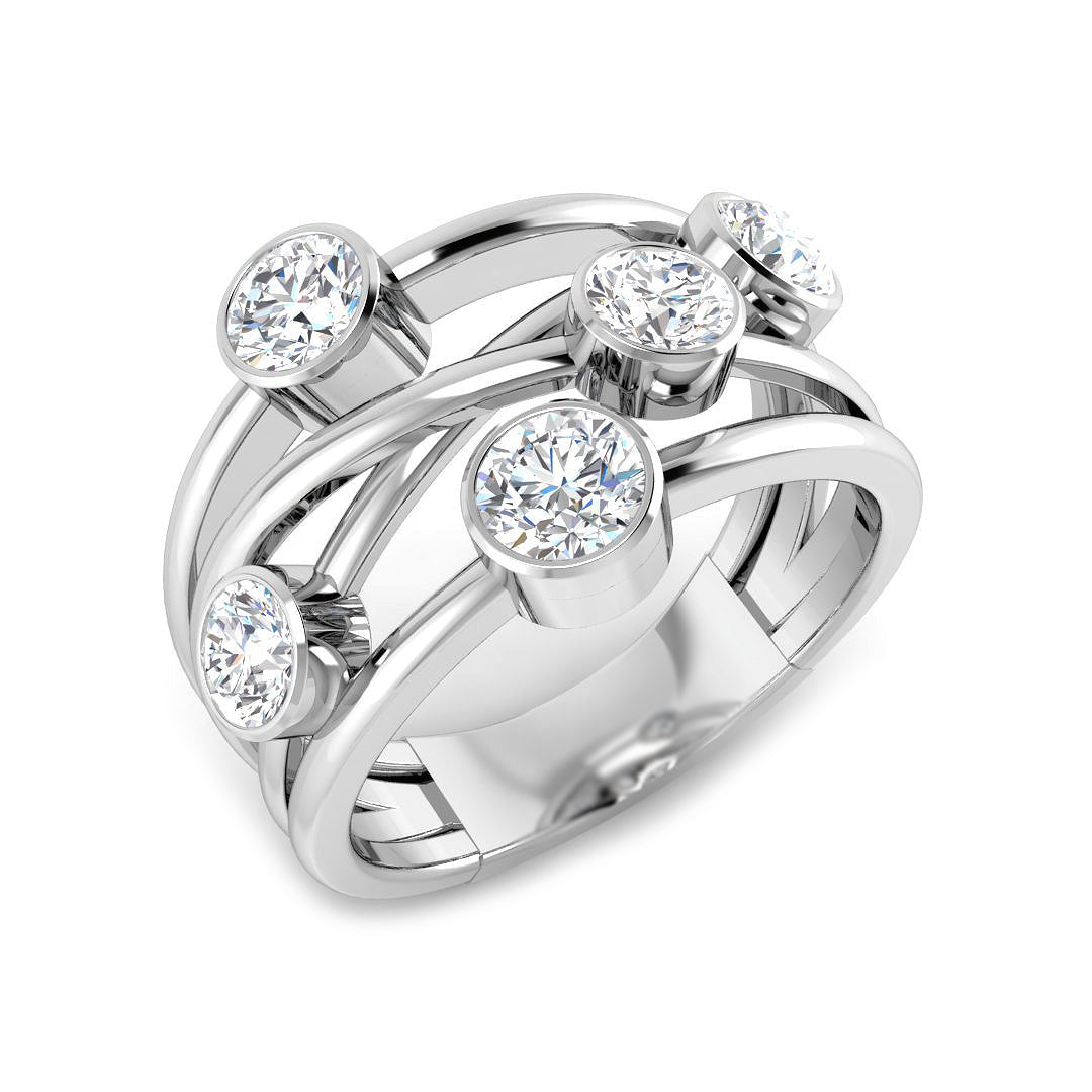 9ct White Gold Round Lab Grown Diamond Ring 1