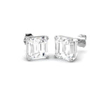 9ct White Gold Asscher Cut Lab Grown Diamond Earrings 1