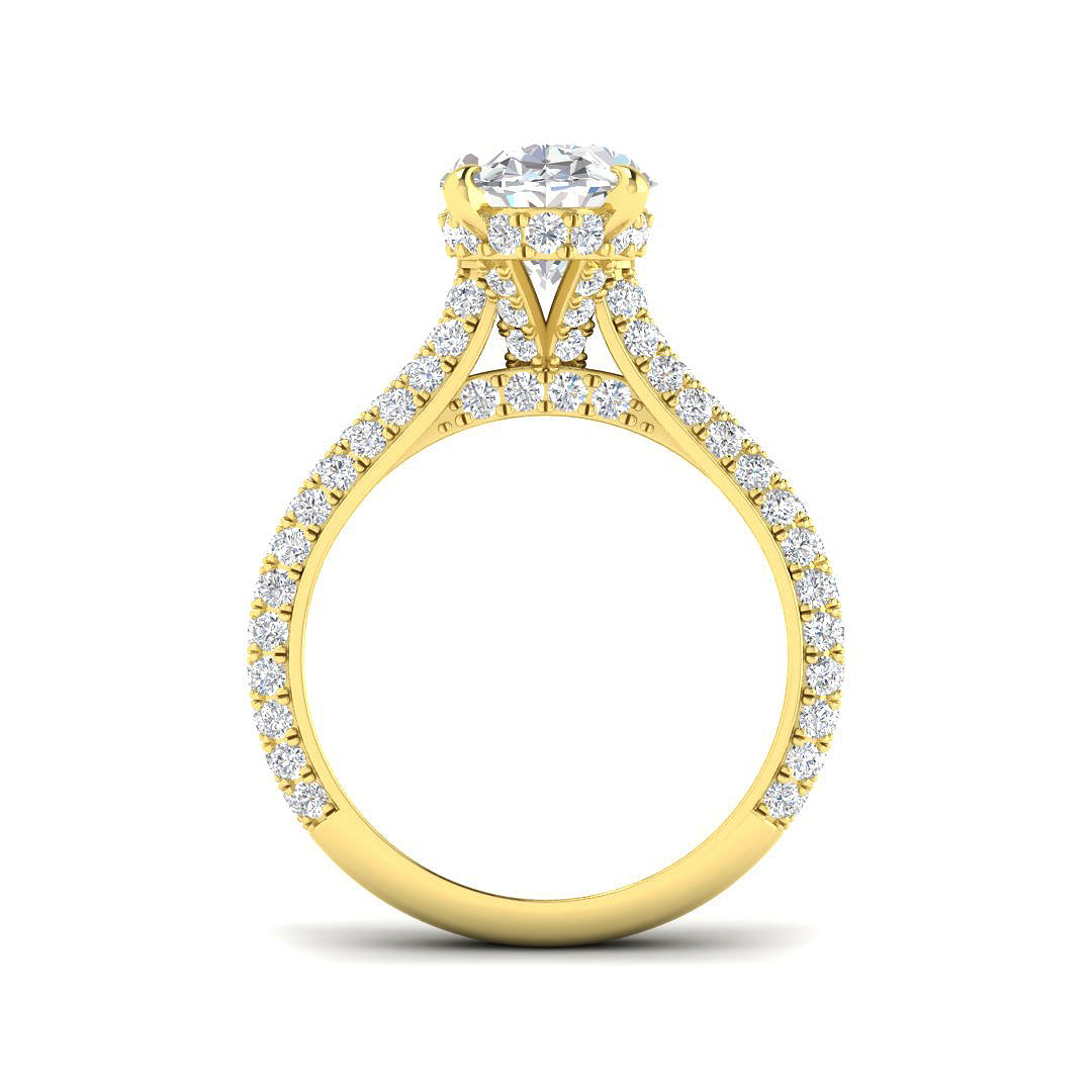 9ct Yellow Gold Oval Lab Grown Diamond Ring 2