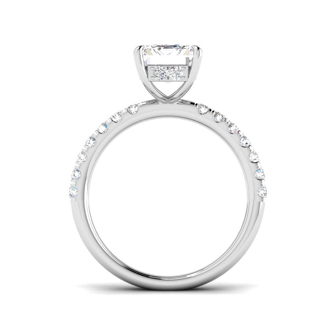9ct White Gold Emerald Cut Lab Grown Diamond Ring 2