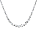 9ct White Gold Round Lab Grown Diamond Necklace 1