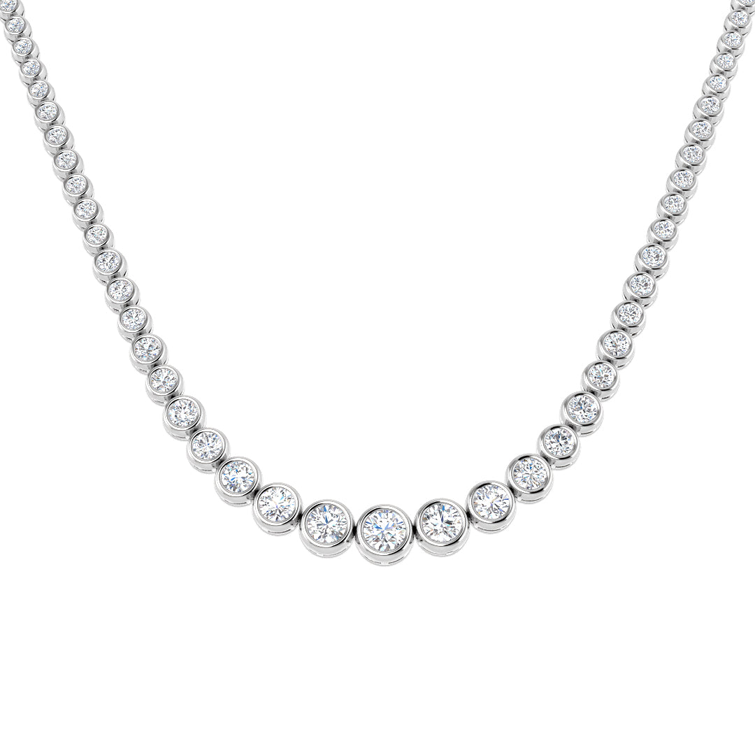 9ct White Gold Round Lab Grown Diamond Necklace 1