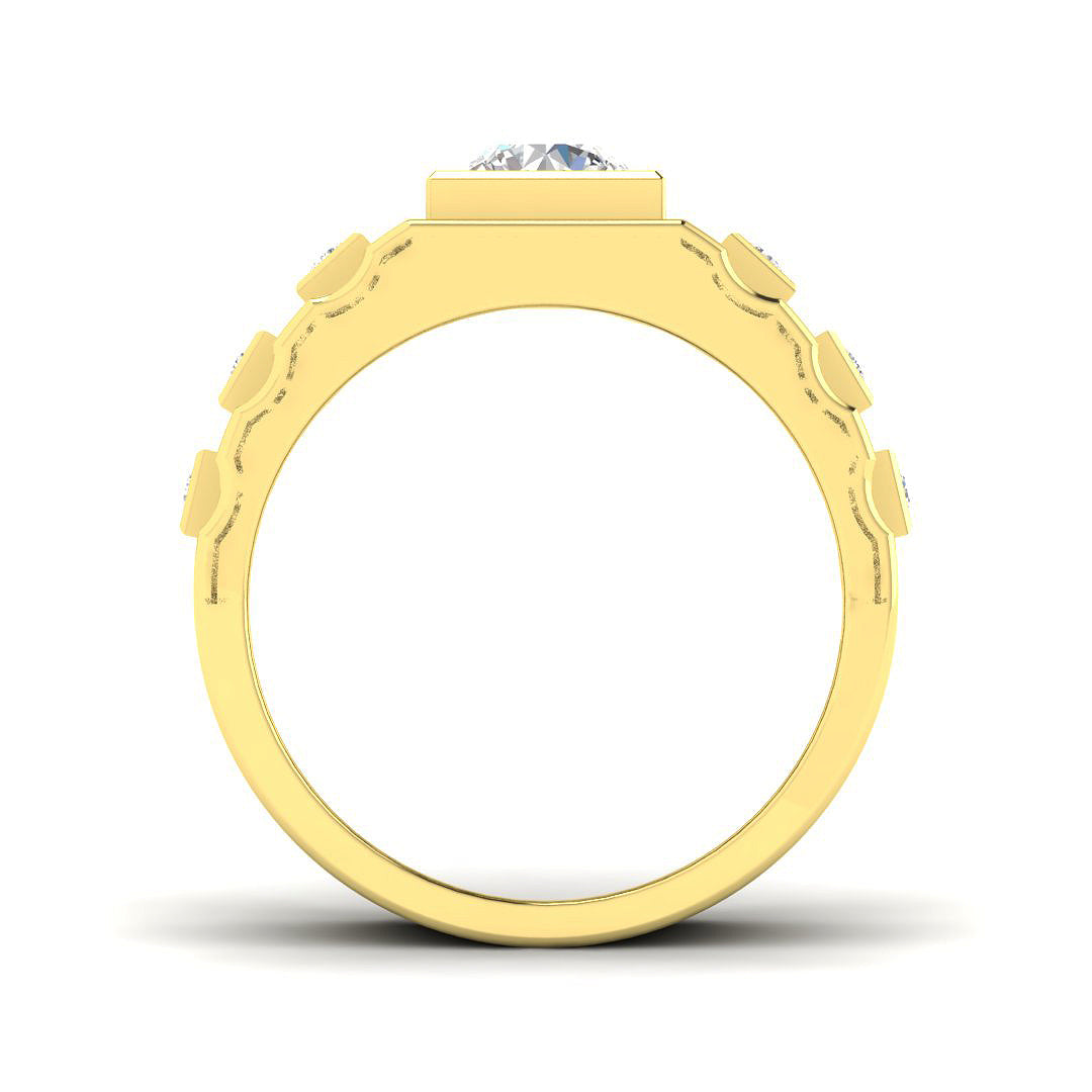 9ct Yellow Gold Round Lab Grown Diamond Ring 2