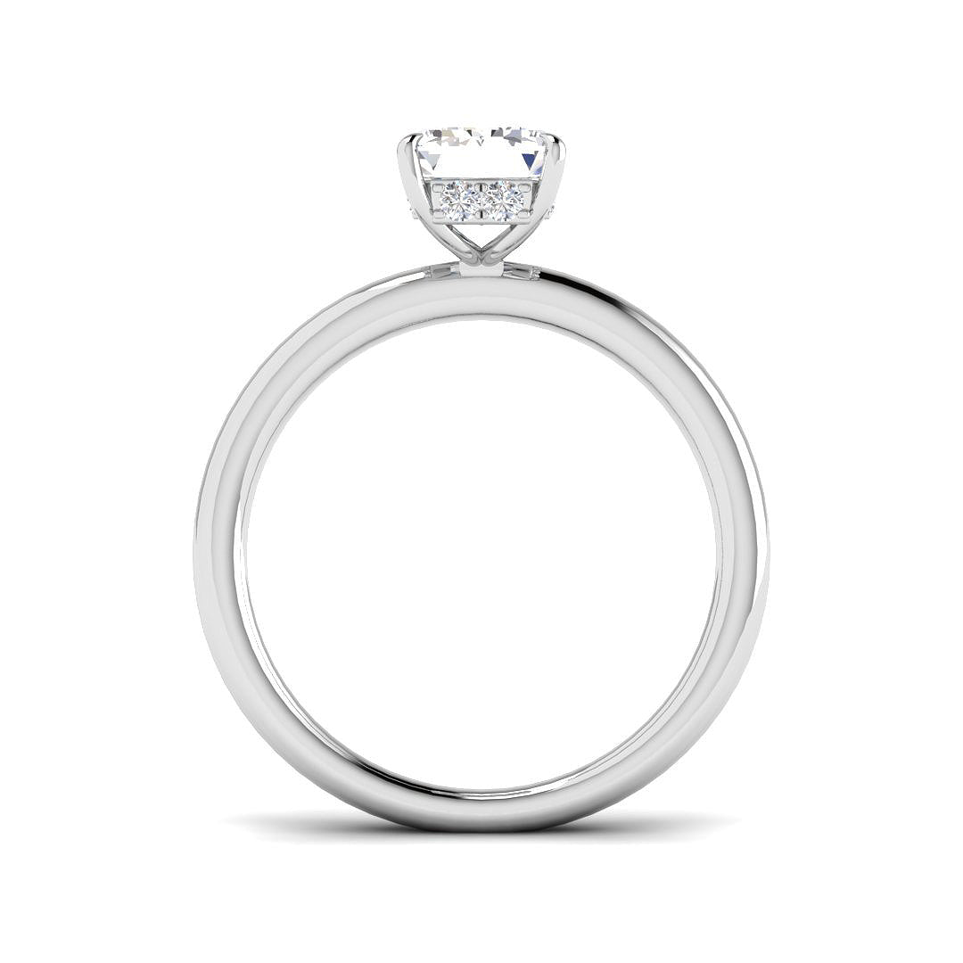 9ct White Gold Emerald Cut Lab Grown Diamond Ring 2