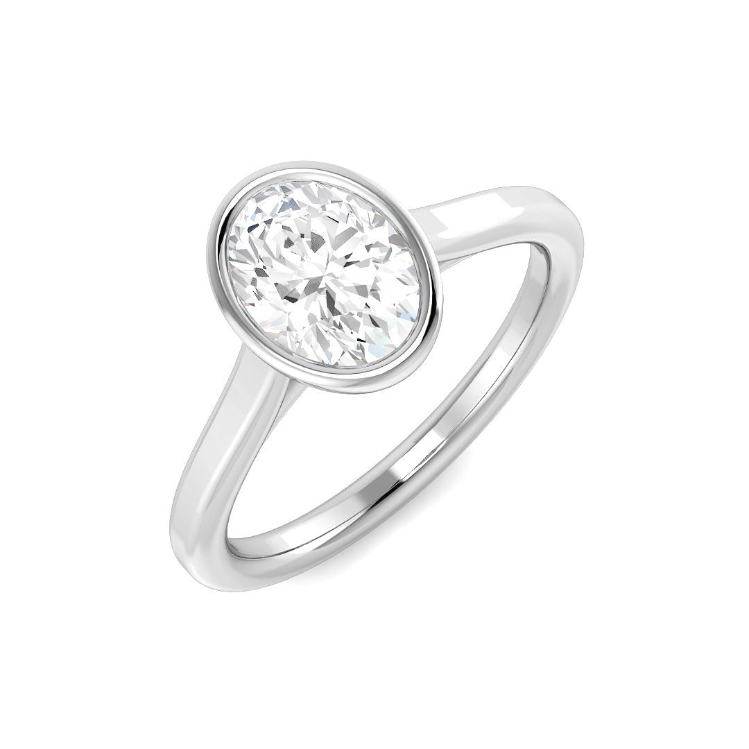 Platinum Oval Lab Grown Diamond Ring 1