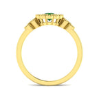 18ct Yellow Gold Oval Emerald and Diamond Ring 2