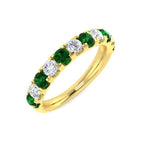 9ct Yellow Gold Round Emerald and Diamond Ring 1