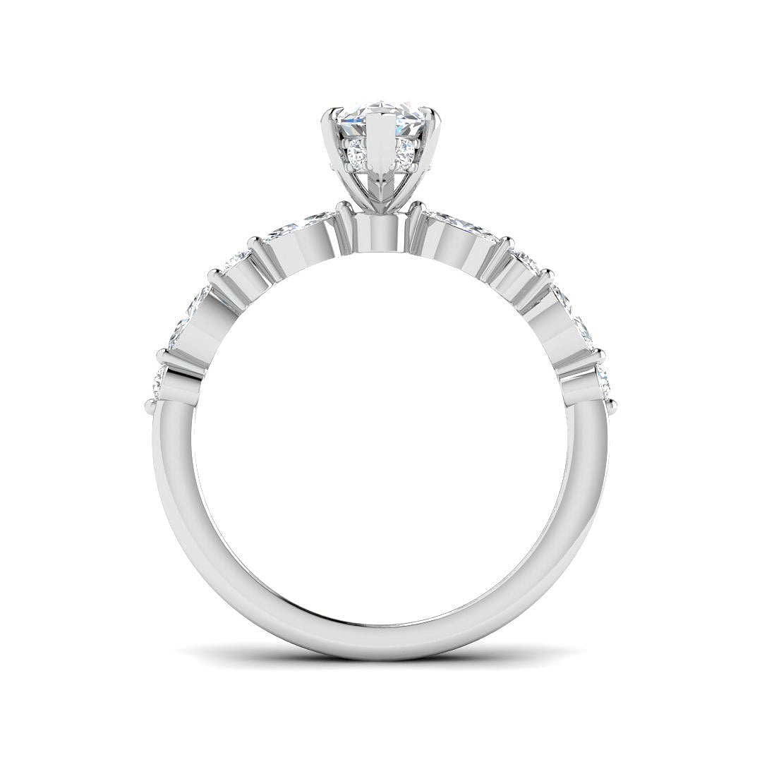 9ct White Gold Marquise Lab Grown Diamond Ring 2