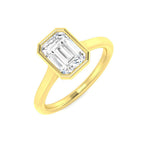 9ct Yellow Gold Emerald Cut Lab Grown Diamond Ring 1