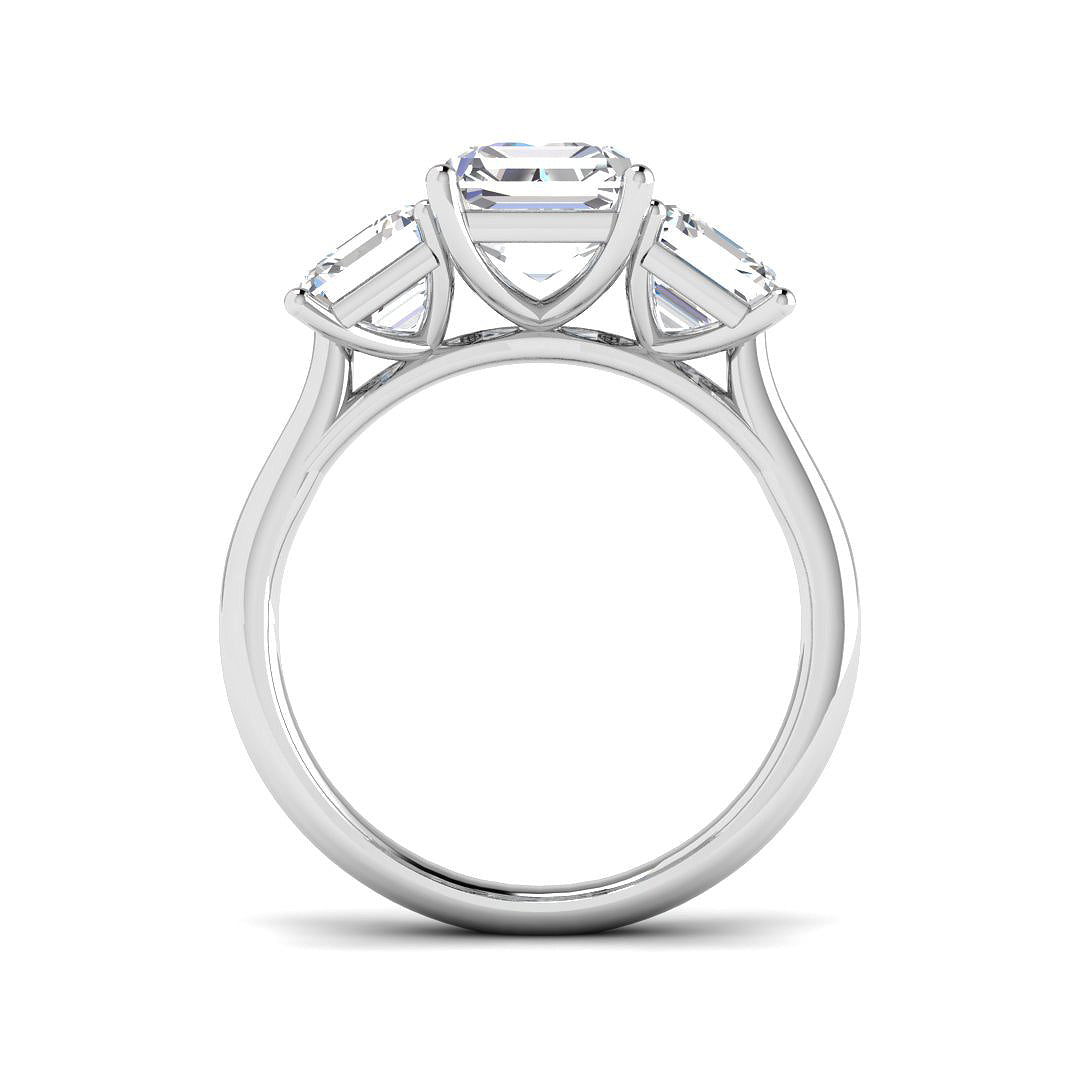 Platinum Asscher Cut Lab Grown Diamond Ring 2