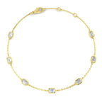 9ct Yellow Gold Emerald Cut Lab Grown Diamond Bracelet 1