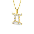 9ct Yellow Gold Round Lab Grown Diamond Pendant 1