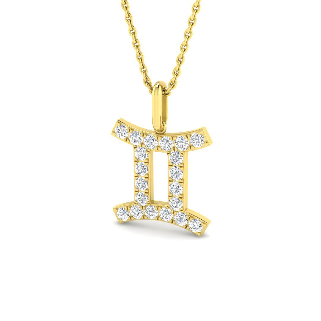9ct Yellow Gold Round Lab Grown Diamond Pendant 1