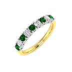 9ct Yellow Gold Round Emerald and Diamond Ring 1