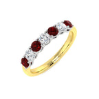 9ct Yellow Gold Round Ruby and Diamond Ring 1