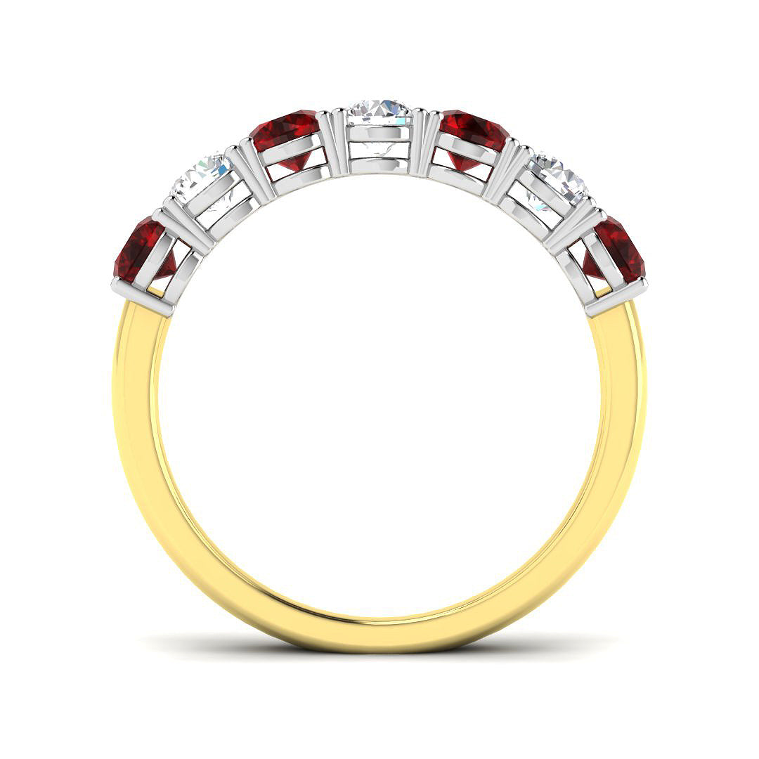 18ct Two Tone Round Ruby and Diamond Ring 2