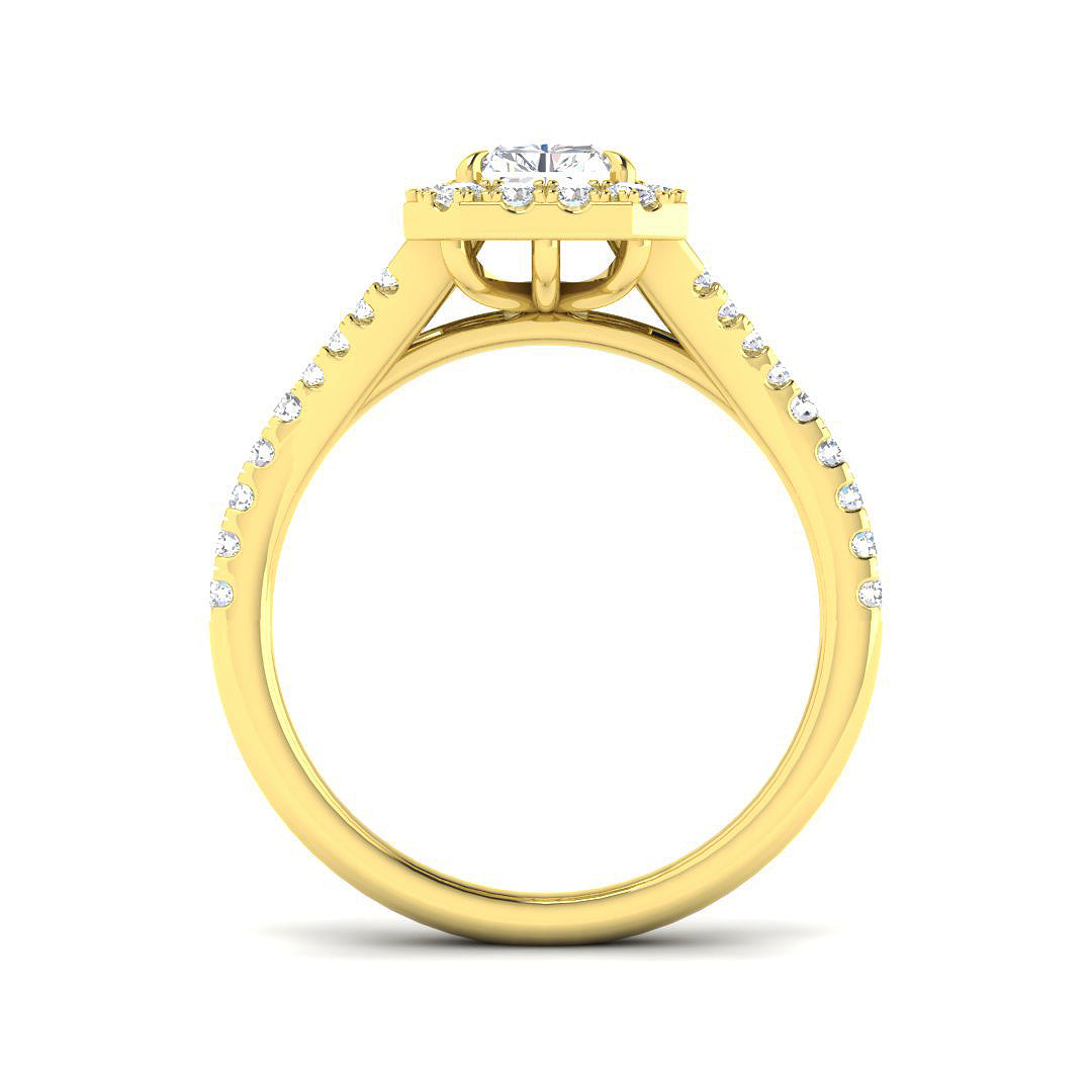 18ct Yellow Gold Radiant Lab Grown Diamond Ring 2