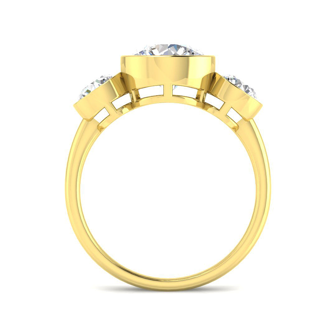 9ct Yellow Gold Round Cvd Old Cut Ring 2
