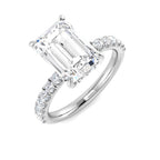 9ct White Gold Emerald Cut Lab Grown Diamond Ring 1