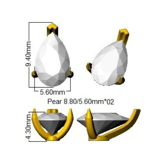 9ct White Gold Pear Lab Grown Diamond Earrings 2