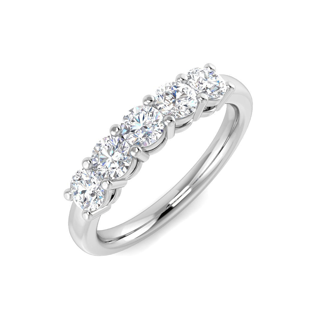 9ct White Gold Round Lab Grown Diamond Ring 1