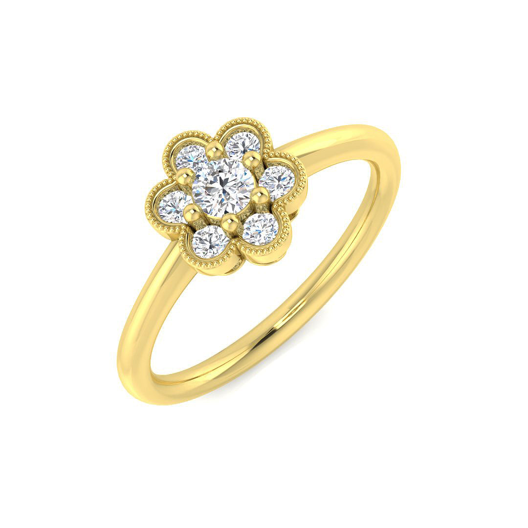 18ct Yellow Gold Round Diamond Ring 1