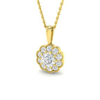 9ct Yellow Gold Round Lab Grown Diamond Pendant 1