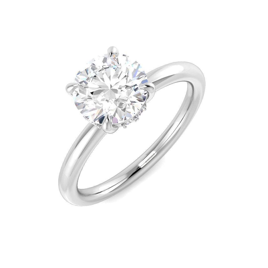 9ct White Gold Round Lab Grown Diamond Ring 1