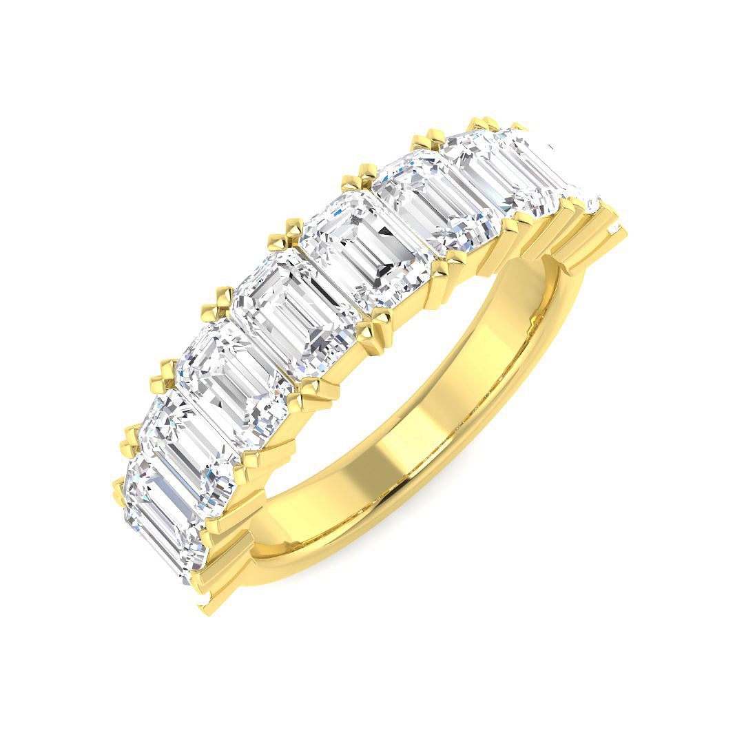 9ct Yellow Gold Emerald Cut Lab Grown Diamond Ring 1