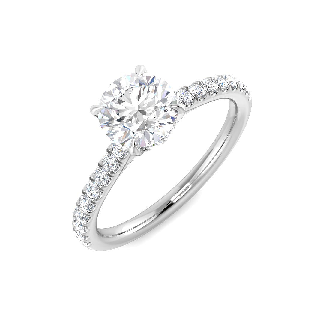 9ct White Gold Round Lab Grown Diamond Ring 1