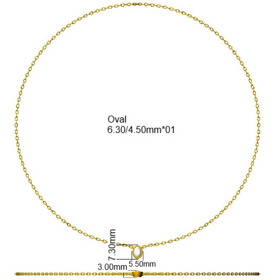 9ct Yellow Gold Oval Lab Grown Diamond Necklace 2