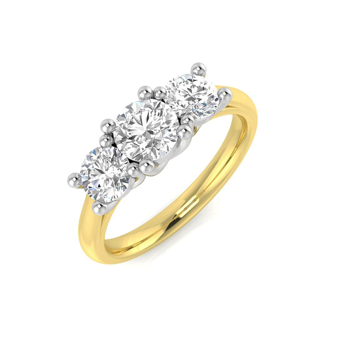 18ct Two Tone Round Lab Grown Diamond Ring 1