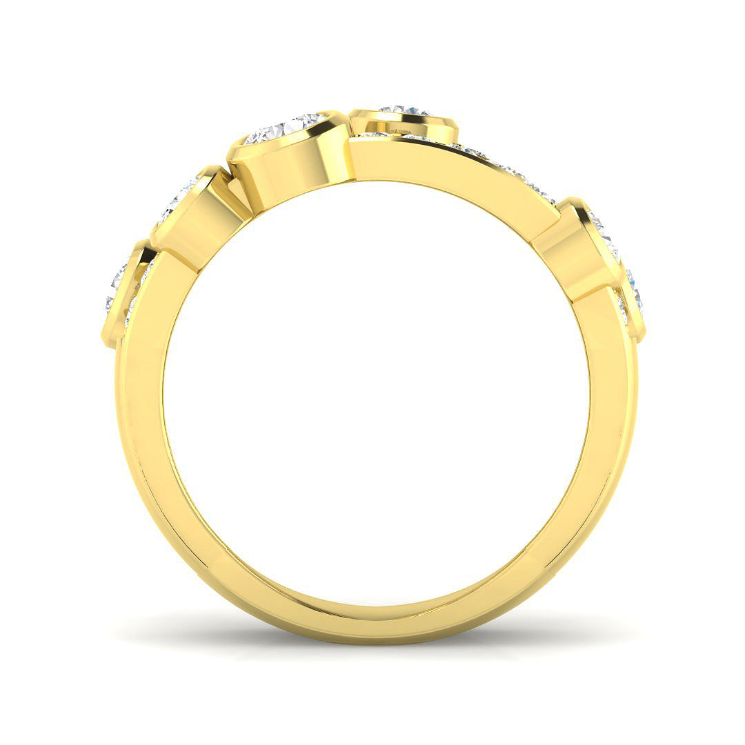 9ct Yellow Gold Round Lab Grown Diamond Ring 2