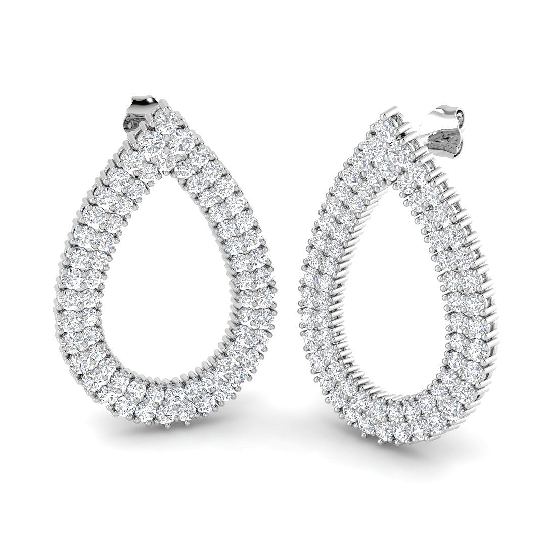 9ct White Gold Round Lab Grown Diamond Earrings 1