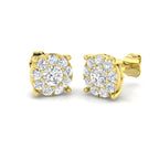 9ct Yellow Gold Round Lab Grown Diamond Earrings 1
