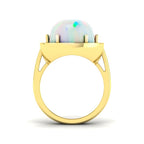 9ct Yellow Gold Oval Opal and Diamond Ring 2