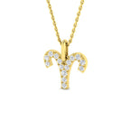 9ct Yellow Gold Round Lab Grown Diamond Pendant 1