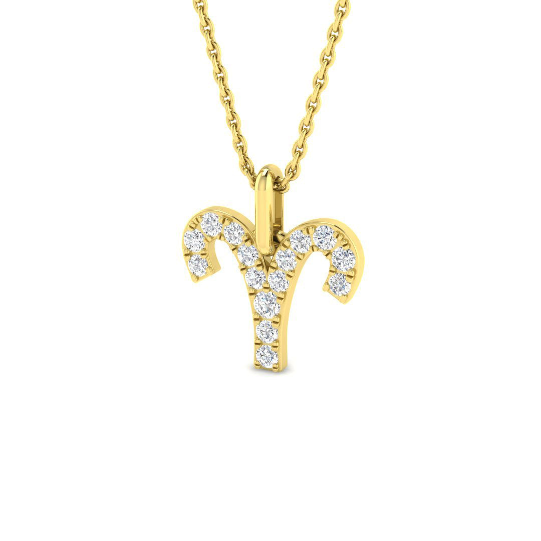 9ct Yellow Gold Round Lab Grown Diamond Pendant 1