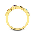 9ct Yellow Gold Round Amethyst and Citrine and Peridot and Pink Sapphire and Sky Blue Topaz and Tsavorite Ring 2