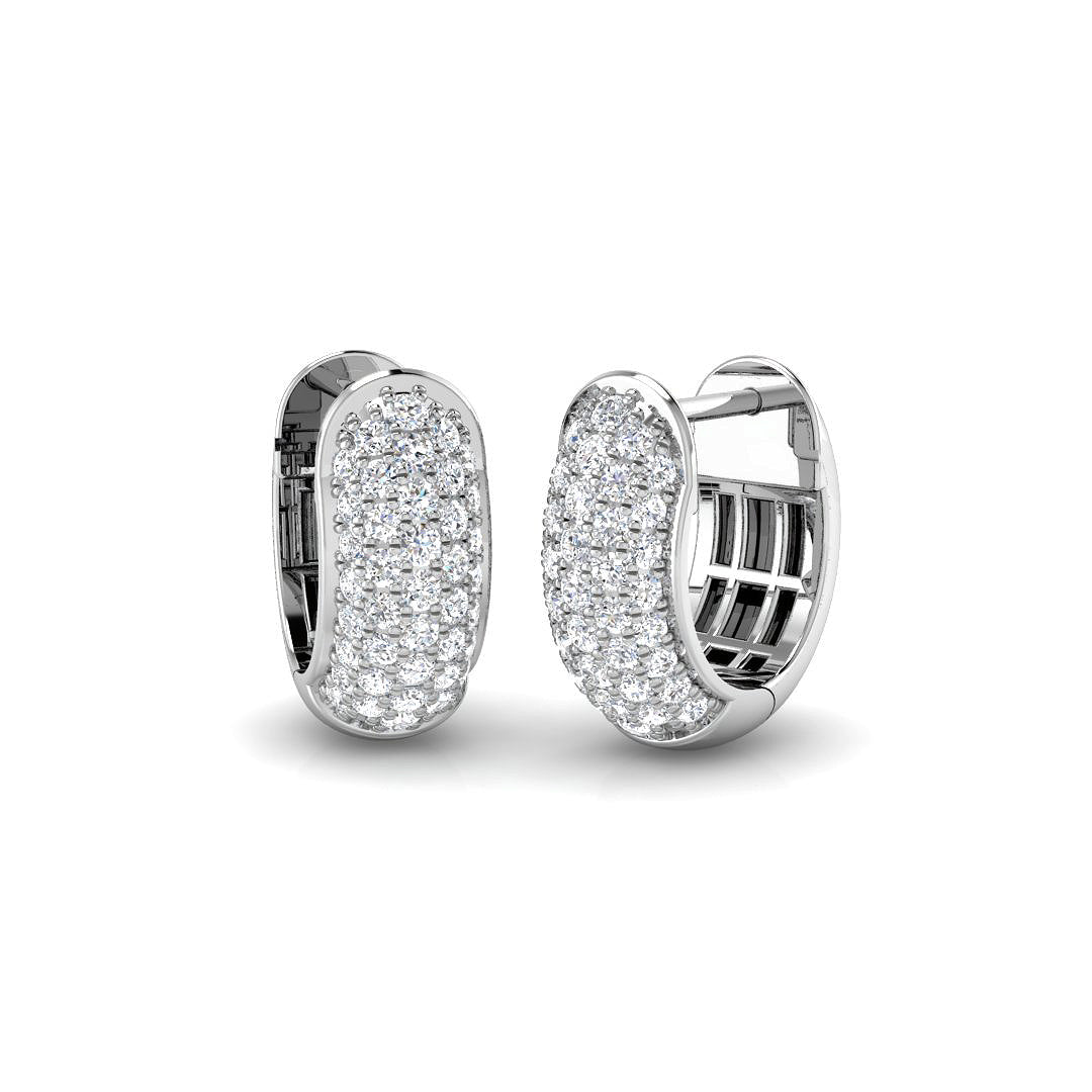 9ct White Gold Round Lab Grown Diamond Earrings 1