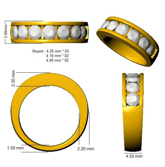 9ct Yellow Gold Round Lab Grown Diamond Ring 2