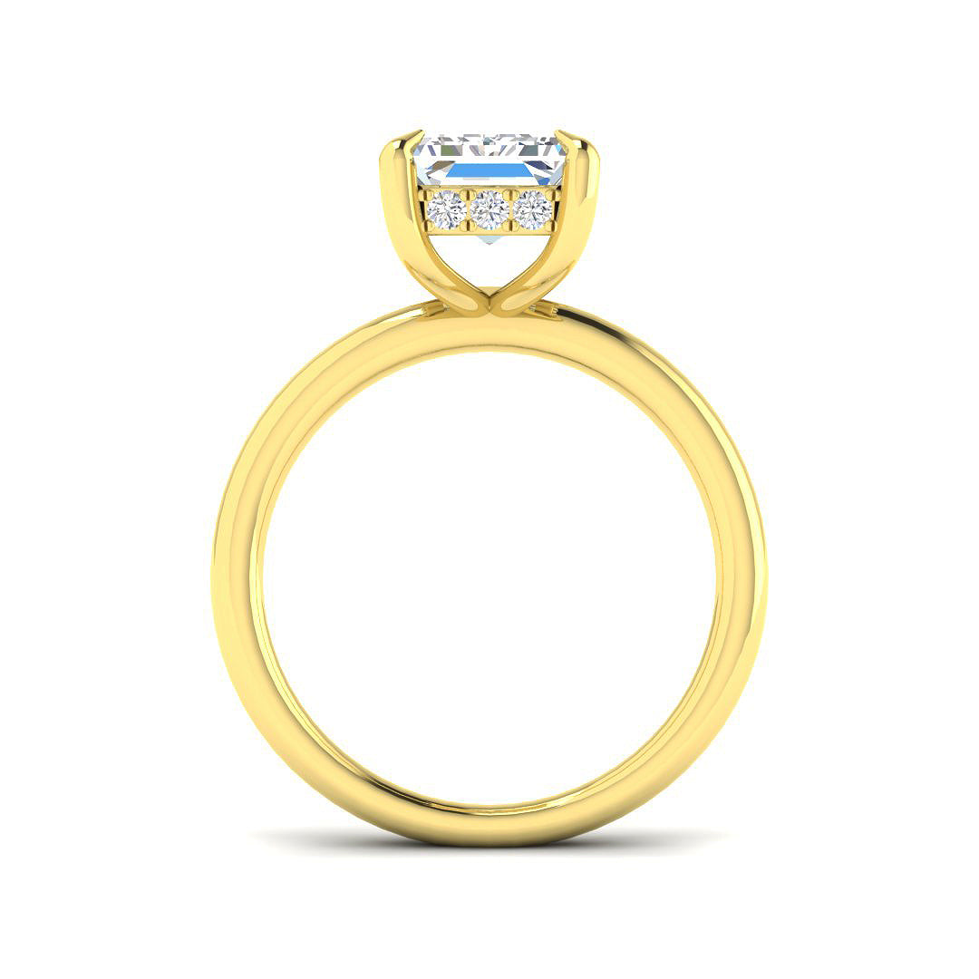 9ct Yellow Gold Radiant Lab Grown Diamond Ring 2