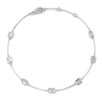 9ct White Gold Emerald Cut Lab Grown Diamond Bracelet 1