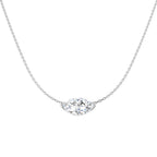 9ct White Gold Marquise Lab Grown Diamond Necklace 1
